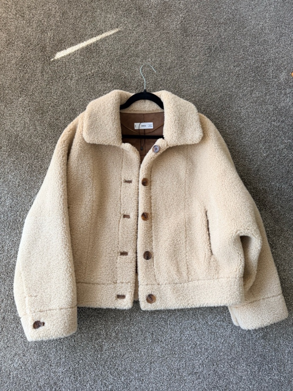Mango Tan Suede-Look Sherpa Coat size S, very good condition